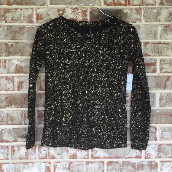 Jessica Simpson Sweaters - Jessica Simpson NWT Gold Speck Long Sleeve Sweater